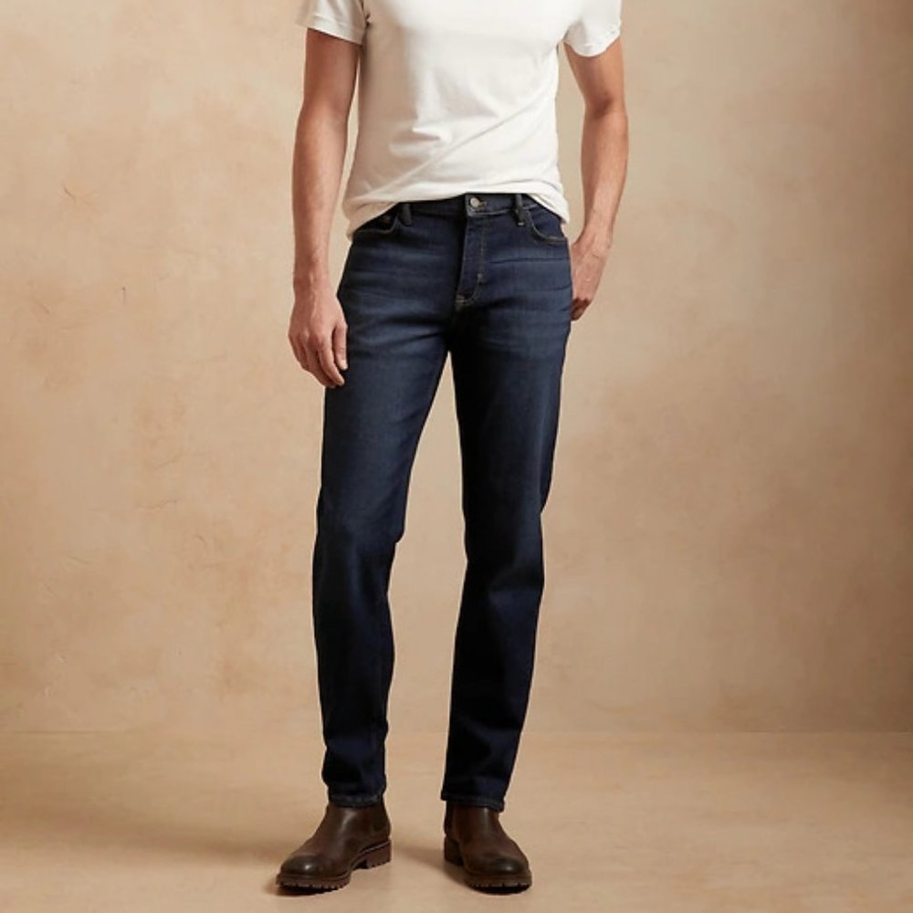 Banana Republic Slim Watershed Mill Valley Denim Stretch Jean 42/34 Medium Wash~